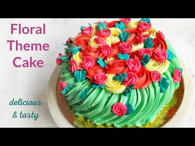 Floral Theme New Design Cake || Vanilla Cake || Birthday Cake ~ Moumita's Happy Cooking Lab