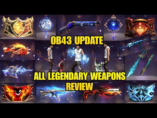 Ob43 Update All Legendary Weapon Skins | Upcoming All Weapon Skins Free Fire | Ob43 All Weapon Skins