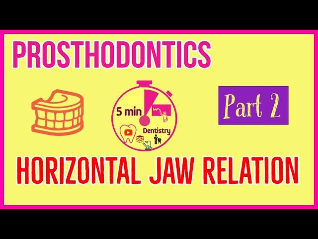 HORIZONTAL JAW RELATION | Part 2 | PROSTHODONTICS | 5minDENTISTRY