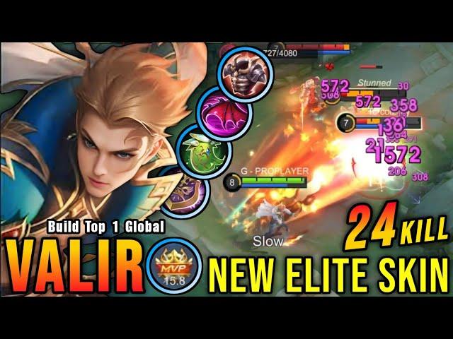 24 Kills!! Arcane Seeker Valir New ELITE Skin!! - Build Top 1 Global Valir ~ MLBB