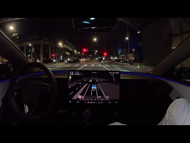 Raw 1x: Tesla FSD 13.2 has some quick reflexes! The Grove to West Hollywood