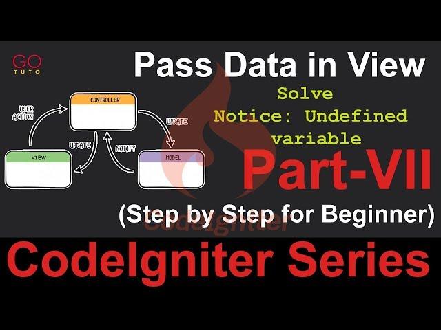 Pass data in view codeigniter Part 7 |Solve Notice: Undefined variable |(CODEIGNITER SERIES IN 2019)