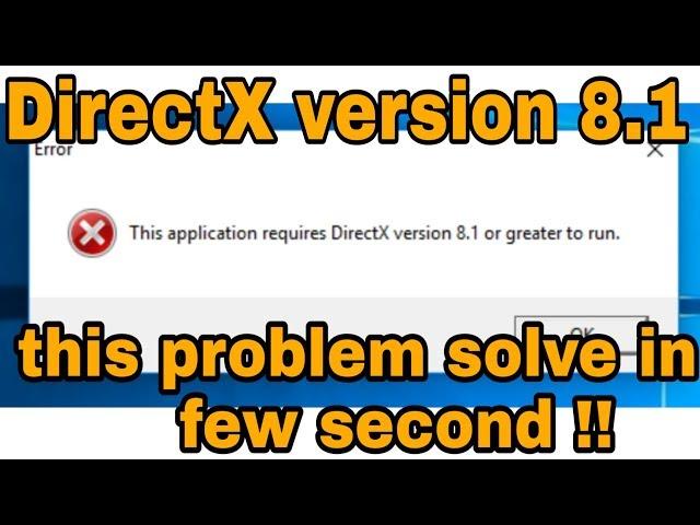 how to install directx 8.1 on windows 10 /// DirectX version 8 1 [Best Solution] OFFLINE // IN HINDI