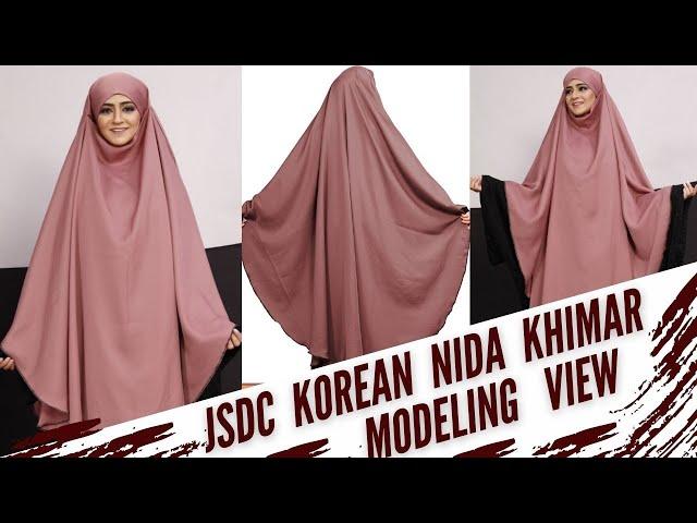 JSDC Modeling View :  Women Korean Nida Long Niqab Style Khimar   ||  Colors Available.