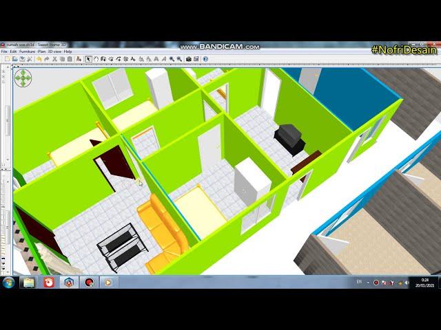 Desain Rumah ukuran 9X14 meter- Sweet Home 3D