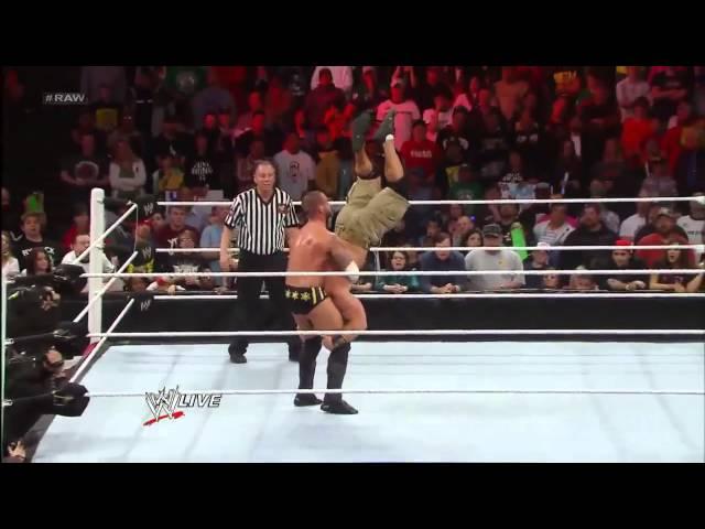 CM Punk piledrives John Cena - WWE RAW 2/25/13