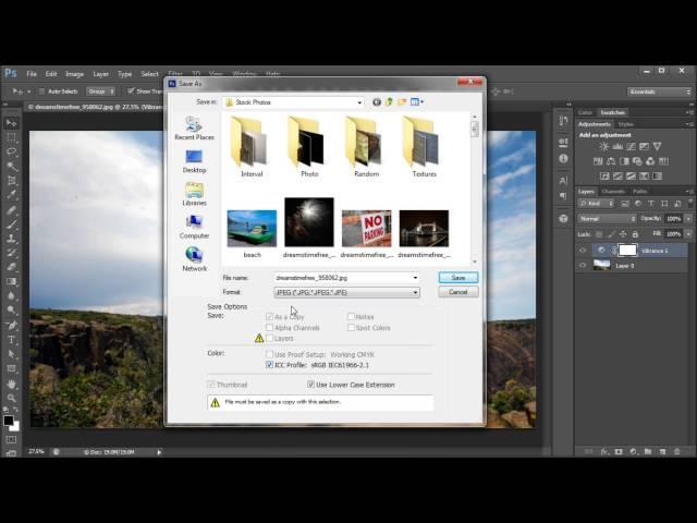 60 Second Photoshop Tutorial : Save Images (JPEG, PNG, BMP, TIFF, etc) -HD-