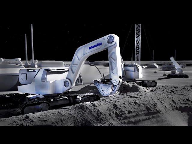 Construction equipment on the moon - Komatsu lunar machine project