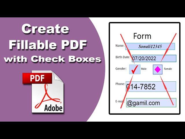 How to Create a Fillable form with Check Boxes with Adobe Acrobat Pro Dc 2020