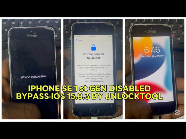 iPhone SE 1 st Gen  iCloud bypass iOS 15.8.3, iPhone is disabled bypass by unlocktool with SIGNAL 