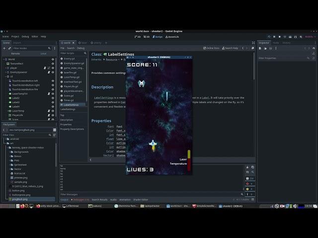 Godot 4.1.1 Space Shooter Game from Tutemic