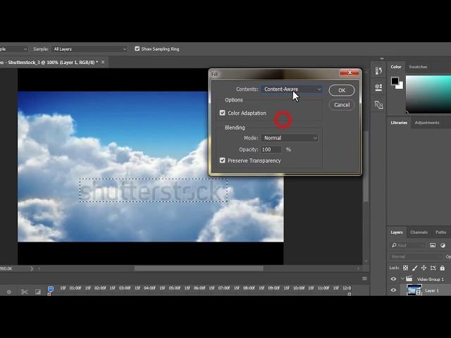 Remove video watermark using Photoshop cc 2017