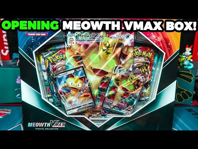 Opening Pokemon Meowth VMAX Special Collection Box!