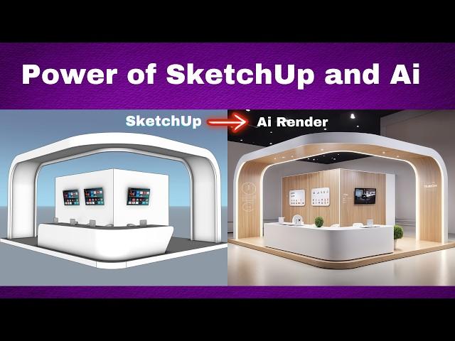 Master Exhibition Stand Modeling in SketchUp and rendering with Ai in 10 Minutes