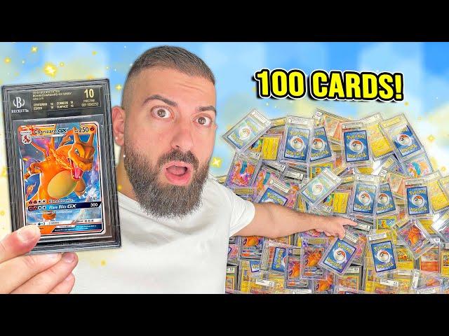 I Graded 100 Pokemon Cards to Find a PERFECT 10!