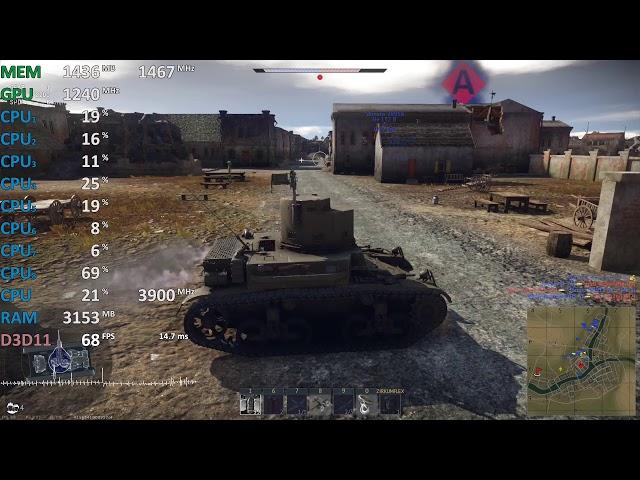 Ryzen 5 2400G Review War Thunder Gameplay Benchmark. Vega 11 iGPU