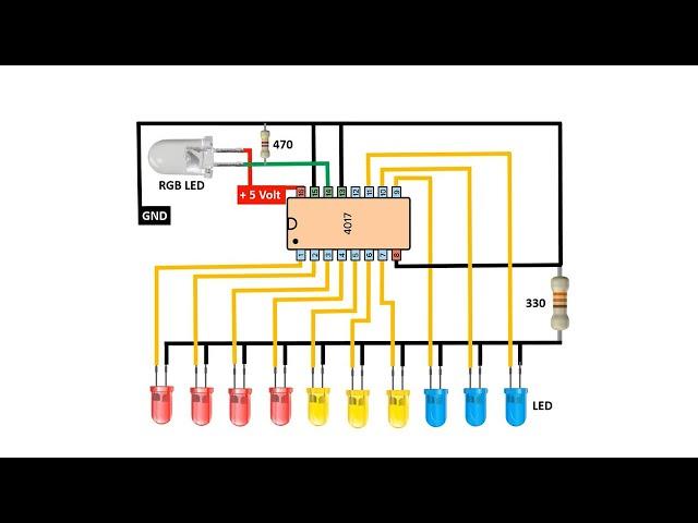 how to make led chaser, led chaser circuit diagram