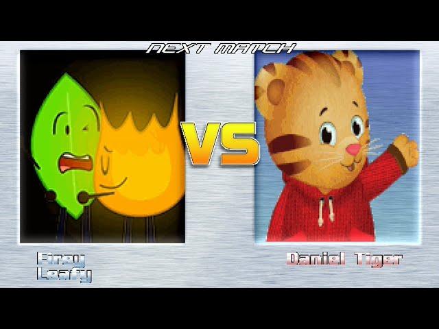 M.U.G.E.N BATTLES | Firey/Leafy vs Daniel Tiger | BFDI vs Daniel Tiger's Neighborhood