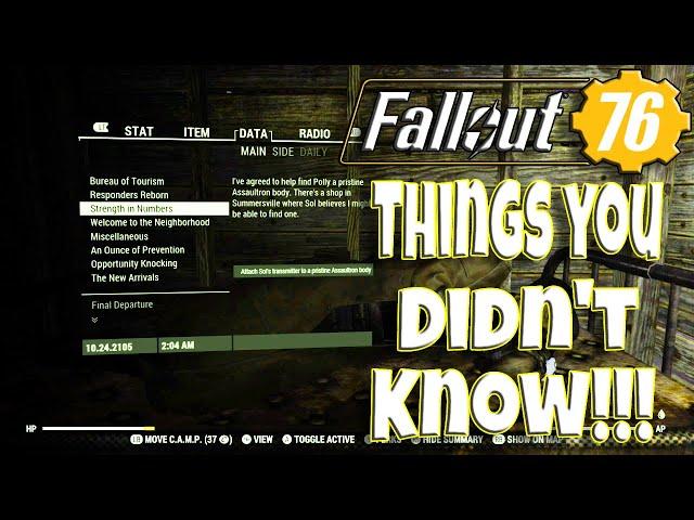 Things You Didn't Know You Could Do In Fallout 76!!!