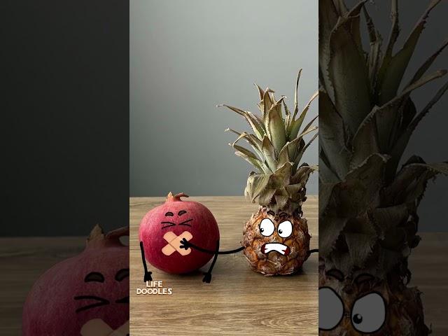 Life Doodles | Pineapple and pomegranate  #lifedoodles #shorts #animation #cartoon