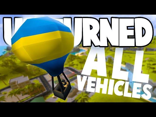 Unturned Hawaii Overhaul: ALL THE NEW VEHICLES! (Hot Air Balloon, Lamborghini, Gyrocopter, & More)