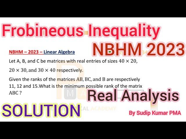 NBHM 2023 Solution | Nbhm 2023 Linear Algebra Solution | NBHM 2023 Mathematics | by Sudip Kumar PMA