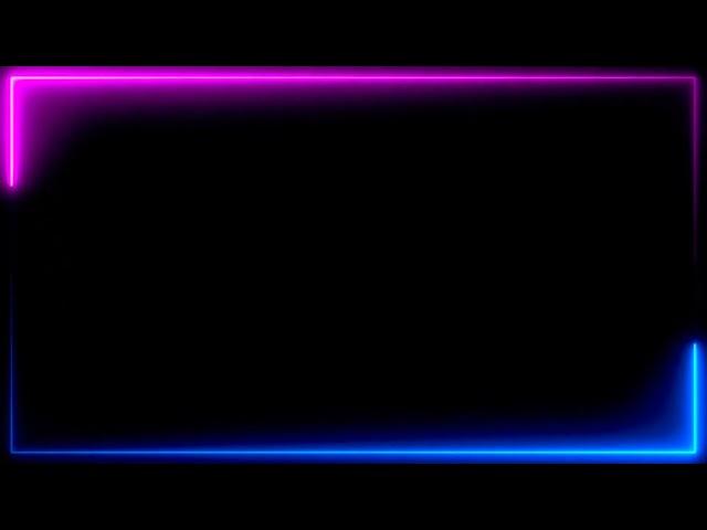 Neon Blue And Pink Color Light Frame Border LOOP VIDEO Black Screen | Template | After Effects