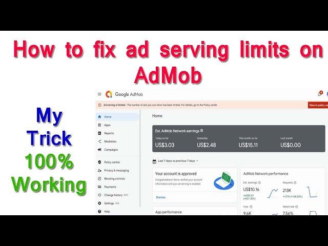 How to remove Ad serving is limited The number of ads you can show has been limited 2022