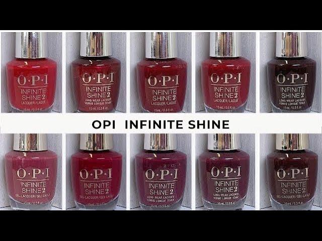 OPI Infinite Shine | Reds, Dark Reds [live swatch on real nails]