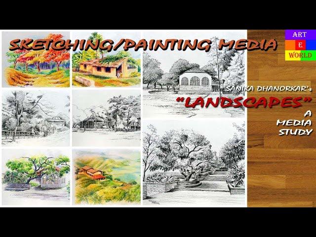 Sketching & Painting Media Landscapes Slide-Show @ArtEWorld [2016] स्केचिंगपेंटिंग मीडिया स्लाइड-शो