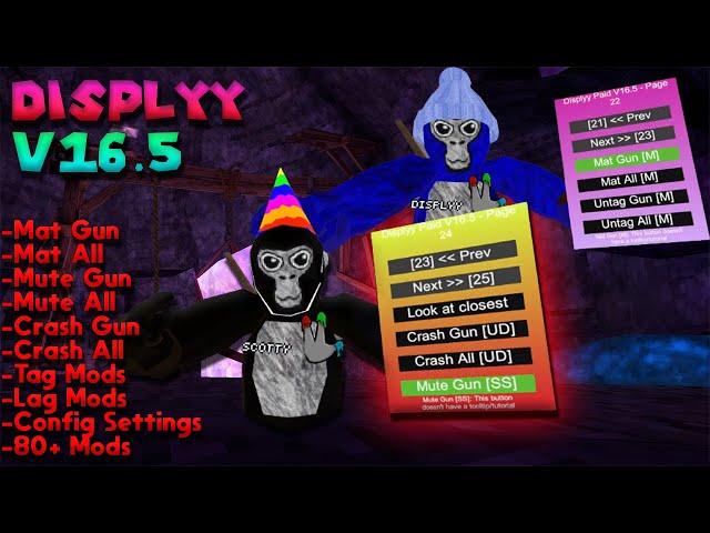 This MENU Can MUTE People! SS┃ ┃Displyy V16.5┃Mute Gun SS┃Gorilla Tag Menu Review