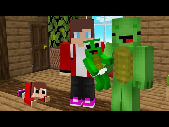 Baby JJ & Baby Mikey run away from Family in Minecraft challenge Maizen