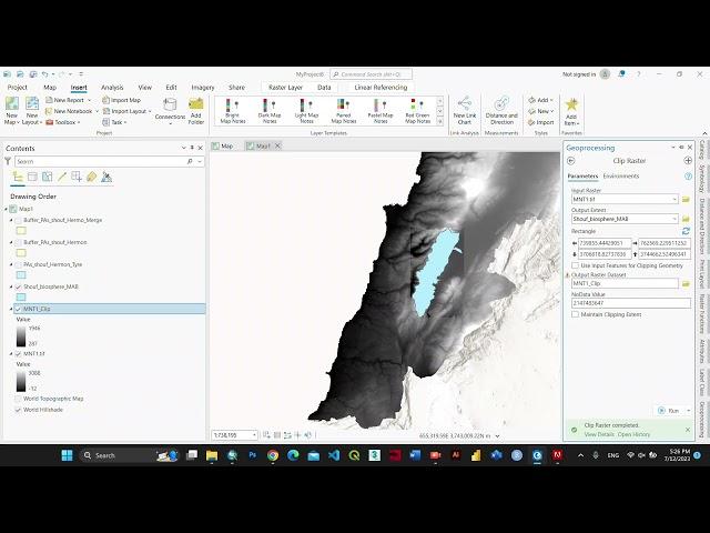 How to clip raster ARCGIS PRO