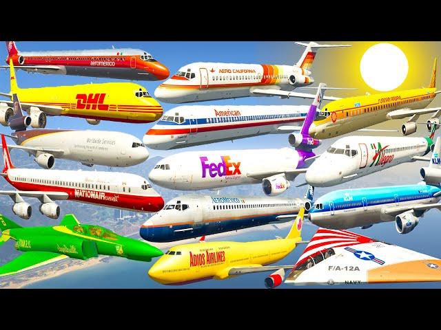 GTA V: Every McDonnell Douglas Airplanes Summer Sunny Best Extreme Longer Crash and Fail Compilation