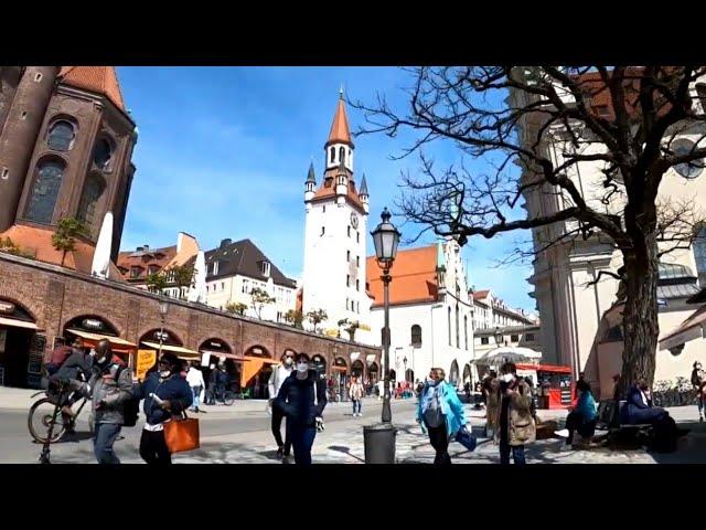 Walking in MUNICH 2021-Apr:  SendlingerTor-Marienplatz-ViktualienMarkt-Odeonsplatz-Brienner St