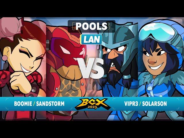 Boomie & Sandstorm vs VipR3 & Solarson - Pools - Brawlhalla World Championship 2023 - LAN 2v2