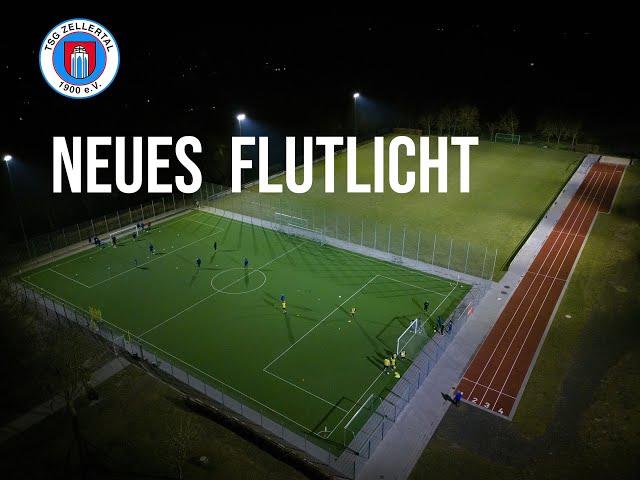 Das neue Flutlicht der TSG Zellertal