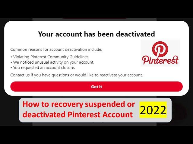 How to recovery Pinterest suspended/deactivate account 2022 | Pinterest account problem | Bp Jakarul