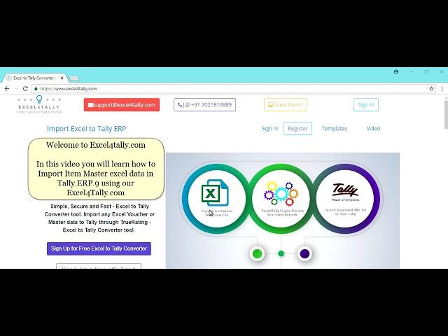 Excel to Tally  - Import Item Master Data to Tally Using Excel4Tally.com - Try Free