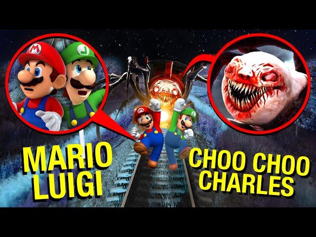 DRONE CATCHES MARIO & LUIGI VS CHOO CHOO CHARLES IN REAL LIFE!! *THE SUPER MARIO BROS NEED HELP*