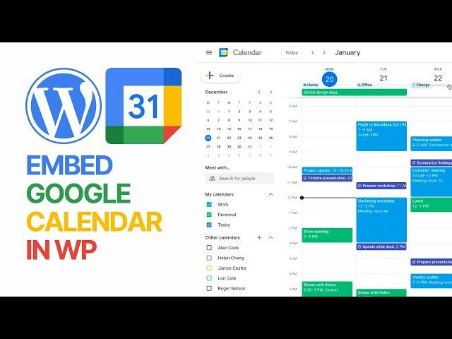 How To Embed or Share Google Calendar in WordPress Websites For Free? Tutorial 