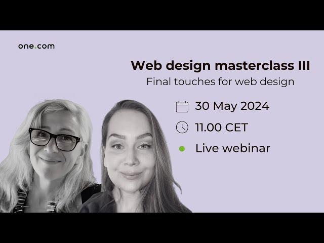 Website design masterclass III: Final touches for web design