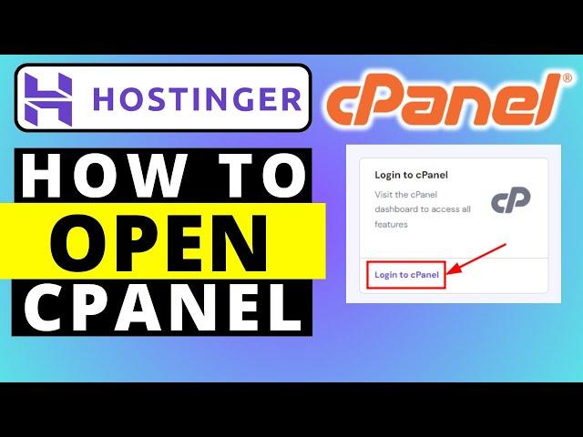 How To Open cPanel In Hostinger