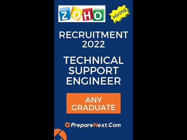 Zoho Recruitment 2022 | Technical Support Engineer | IT Job | Engineering Job | Chennai