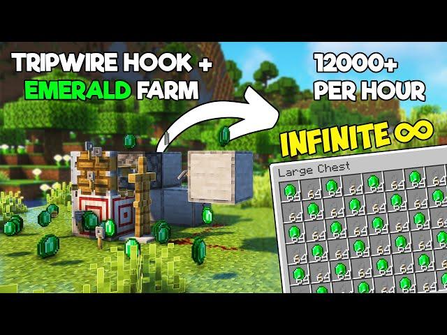 Super Easy AUTOMATIC Tripwire Hook & Emerald Farm for Minecraft 1.21+