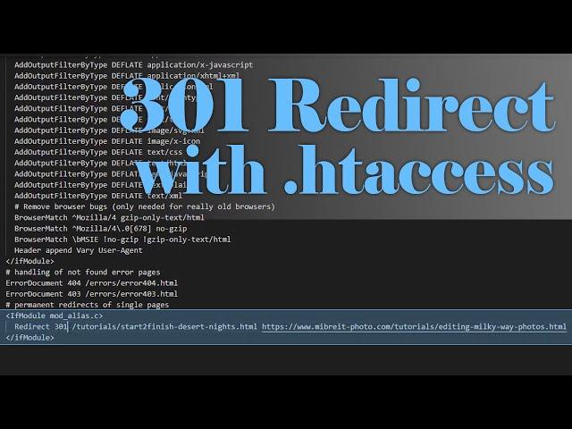 htaccess Redirect 301 - Redirecting a Url for SEO