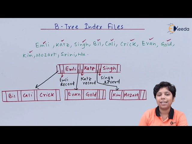 B Tree  Index Files - Indexing and Hashing - Database Management System