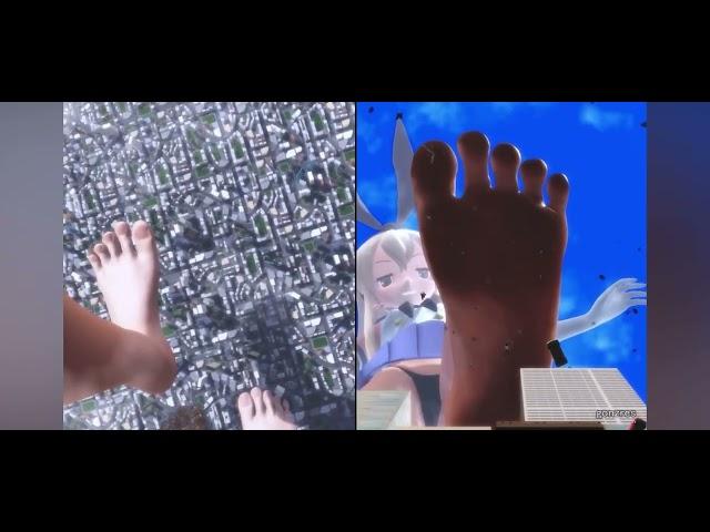 Giantess mmd teases tinies with her feet