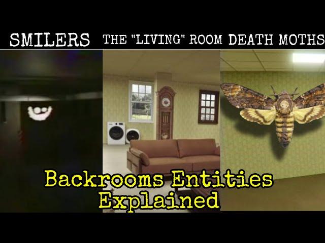 Backrooms Entities Explained (Smilers, Frowners, Death Moths, Rattlers and The Living Room)