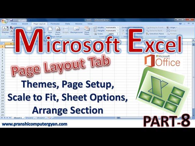 M.S.Excel Page Layout Tab Full Tutorial in Hindi, M.S.Excel Page Layout Tab की पूरी जानकारी